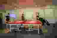 People playing some ping-pong at the Issuu office