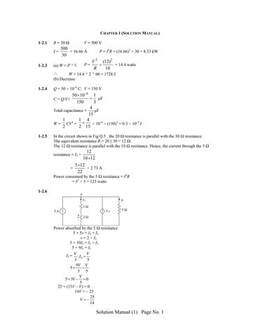 Solution Manual For Circuits and Networks Analysis and Synthesis  6th Edition  A Sudhakar , Shyammoh