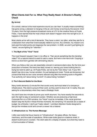 What Clients Ask For vs What Client Needs