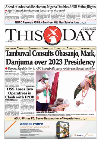 MONDAY 24TH AUGUST 2020