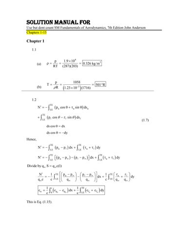 Solution Manual For Use but dont count  Fundamentals of Aerodynamics, 7th Edition John Anderson