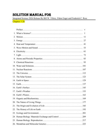Solution Manual For Integrated Science 2026 Release By Bill W. Tillery, Eldon Enger and Frederick C.