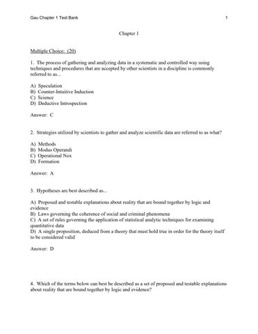 Test Bank For Statistics for Criminology and Criminal Justice Fourth Edition Jacinta M. Gau