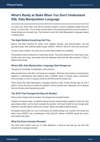 What's Really at Stake When You Don't Understand SQL Data Manipulation Language