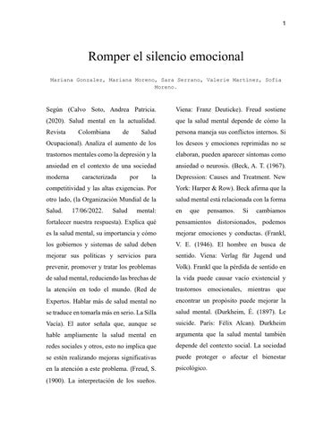 ROMPER EL SILENCIO EMOCIONAL