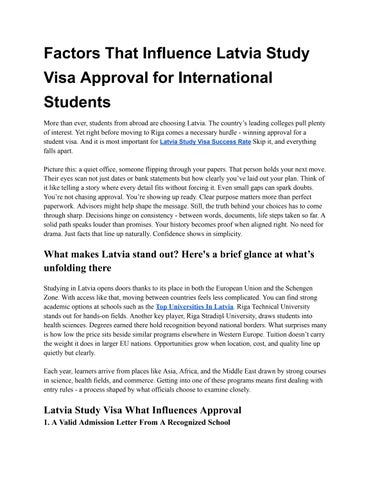 Latvia Study Visa Success Rate