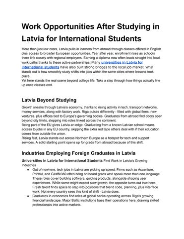 Universities In Latvia For International Students