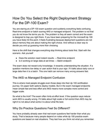 How Do You Select the Right Deployment Strategy For the DP-100 Exam