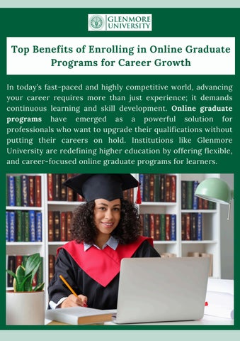 Top Benefits of Enrolling in Online Graduate Programs for Career Growth