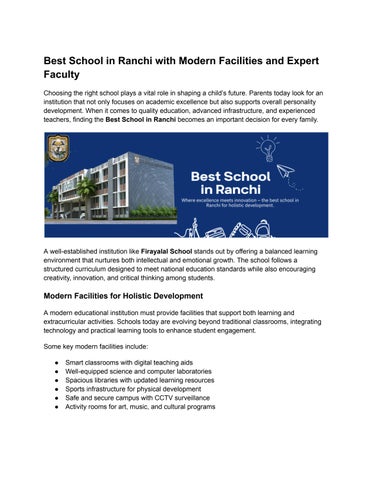 Best School in Ranchi