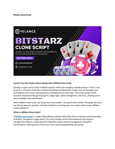 How to Launch Your Own Crypto Casino with a BitStarz Clone Script