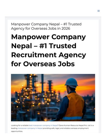 Best Manpower Company in Nepal _ Dana Human Resource Nepal Pvt. Ltd_