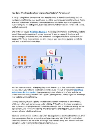 How Can a WordPress Developer Improve Your Website’s Performance