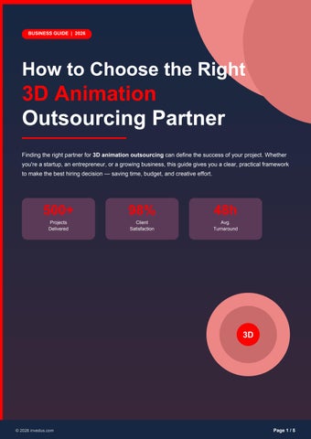 3D Animation Outsourcing: A Complete Guide to Efficiency and Quality