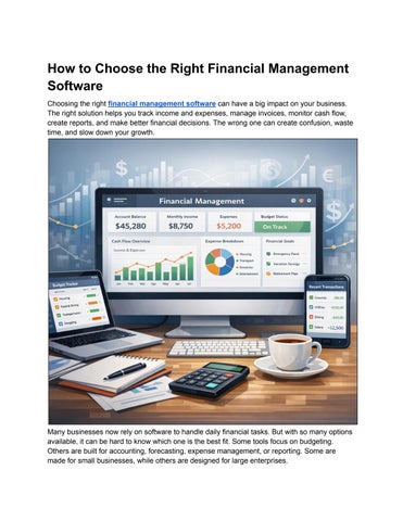 How to Choose the Right Financial Management Software