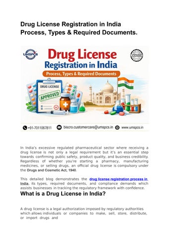 Drug License Registration in India_ Process, Types & Required Documents