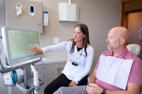 Dr. Marcy Walker Reviewing Digital Dental Scan | Advanced Care in Marion, IA
