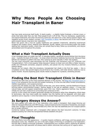 Hair transplant in baner-The Aesthetic Hub