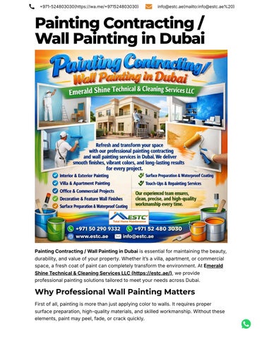 Painting Contracting / Wall Painting in Dubai