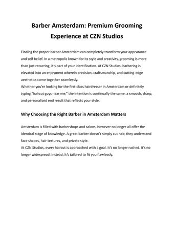 Barber Amsterdam_ Premium Grooming Experience at CZN Studios