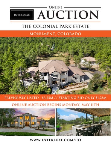 ONLINE AUCTION: The Colonial Park Estate in Monument, CO