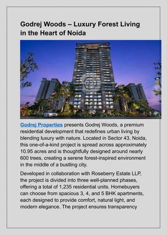Godrej Woods – Luxury Forest Living in the Heart of Noida