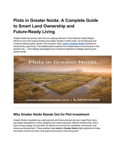 Plots in Greater Noida_ A Complete Guide to Smart Land Ownership and Future-Ready Living