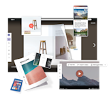 Image of all the interactive Issuu features that can be added to a digital flyer. 